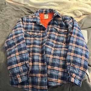 Relwen quilted shirt jacket size xl blue plaid